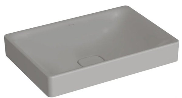 Vitra 7535B076-1398 Metropole Dikdörtgen Çanak lavabo, 60cm Mat Taş Gri.